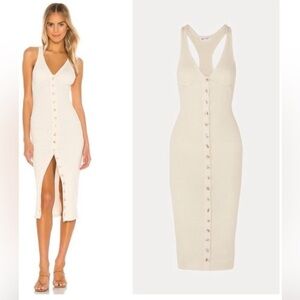 The Line By K button down midi dress in Vanilla